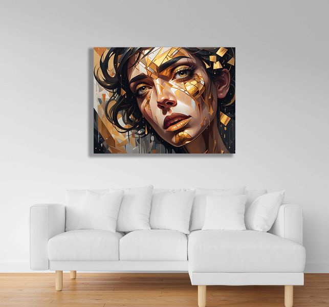 0289 Lady Gold Drips Canvas Wall Art