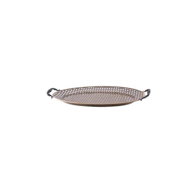 MC - Gold Oval Tray with Handles