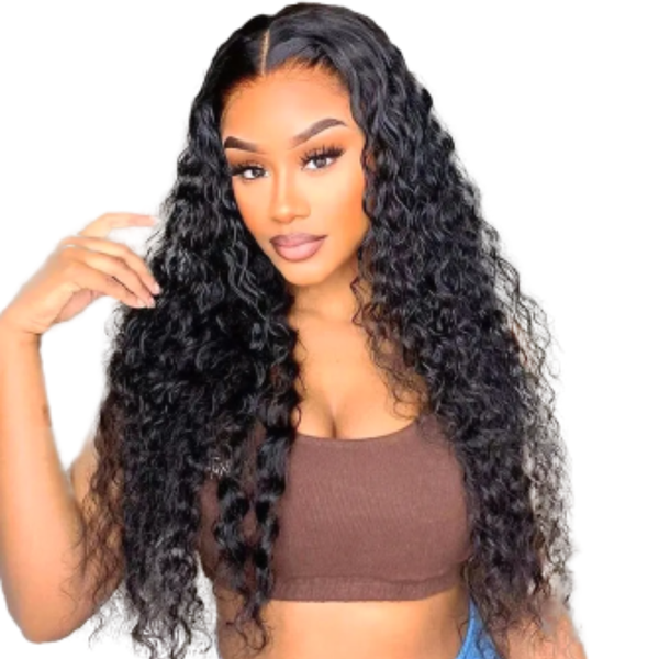 Full Frontal Brazilian Water Wave Curly Wig "28".
