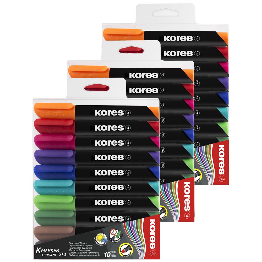 Kores Permanent Markers Set of 10 Assorted 2+1 Kit Shop Today. Get