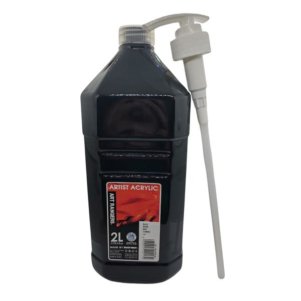 Art Ranger Artist Acrylic 2Lt with Pump - Black