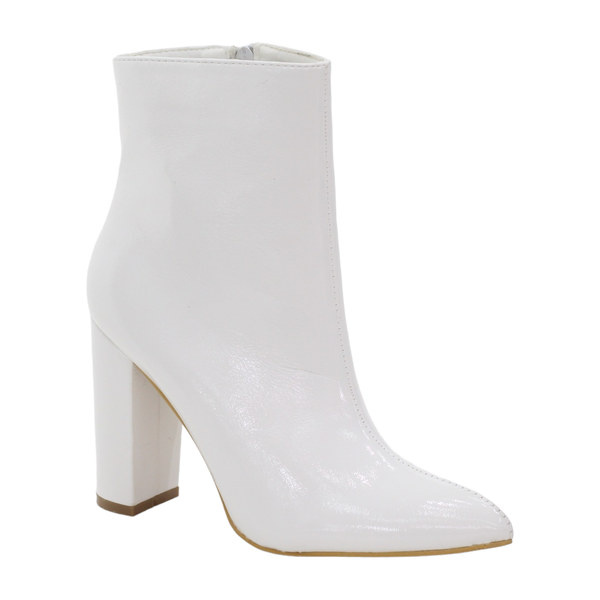 Lamara Paris Manik Bootie Pointy Toe 11cm Block Heel Beige
