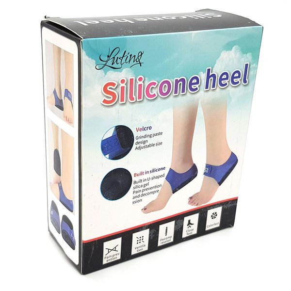 Bufftee - Silicone Heel Cover Anti- Heel Pain - Heel Support - Black