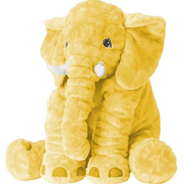 Plush Elephant Toy, Pillow - Yellow