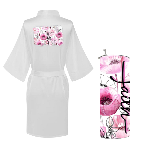 Mom Printed Summer Gown with Tumbler-Floral Faith