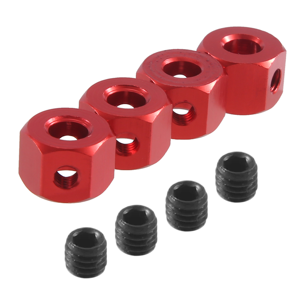 4Pcs 5Mm To 12Mm Combiner Wheel Hub Hex Adapter For Wpl Rc Car Black