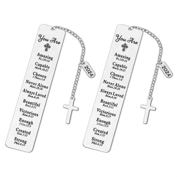 2 Pc 2024 Christian Gift Inspirational Bookmark Religious Church Gift