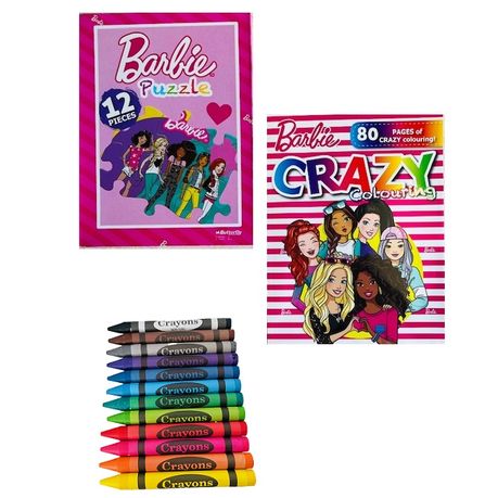 Polo Crayons Set [ 12 Shade ] & Colouring Book of Barbie Doll Combo Set For  Kids & Childrens, Crayon & Colouring Book Set For Kids