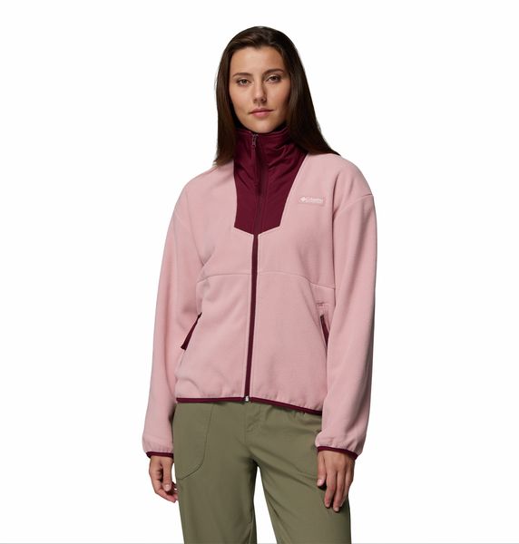 Columbia Women's Sequoia Grove Full Zip Fleece Eraser Pink Rich Wine