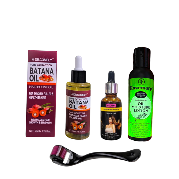 Hair Growth &amp; Nourishing Oils Pack of 3 with Derma Roller