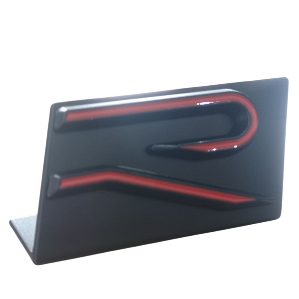 R Logo Front Grill Badge Black &amp; Red