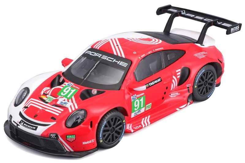 Bburago-1:24 Porsche 911 Rsr Lm 2020 Die-Cast Red And White