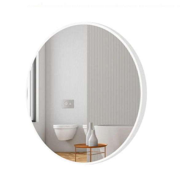 60cm White Round Wall Mounted Mirror