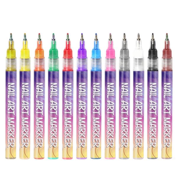 12-Color Nail Art Marker Set