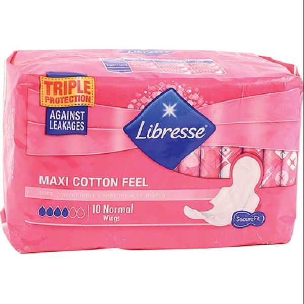 Libresse - Maxi Cotton Feel Normal Pads + Wings (10 Per Pack) x 5