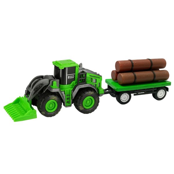 Farm Truck and Log Carrier Playset Toy - Pretend Play Vehicle Toys for Boys