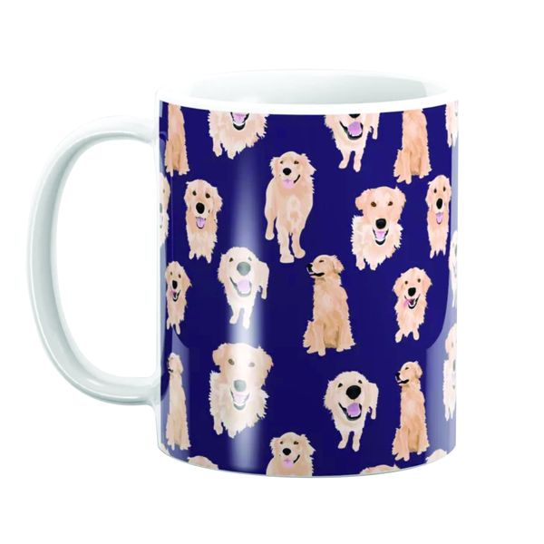 PepperSt Mug - Golden Retrievers on Pink