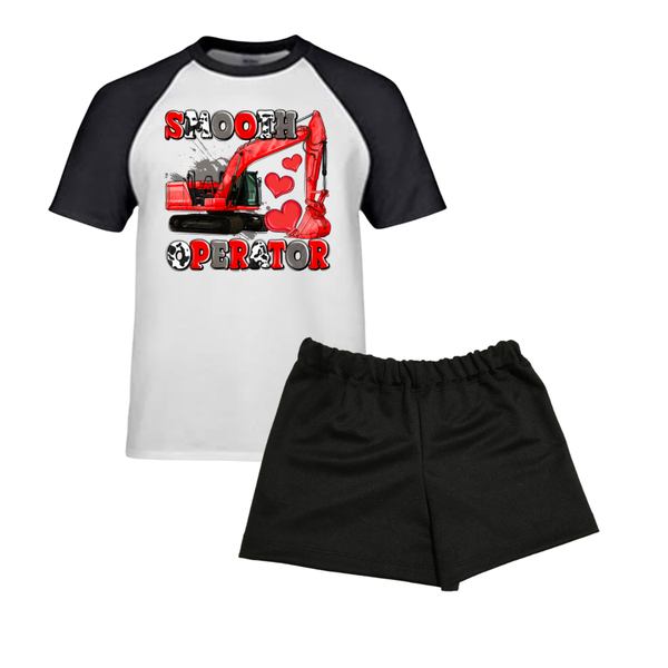 Boys - Smooth Operator Outfit - Black Shorts &amp; T-Shirt - Black &amp; White