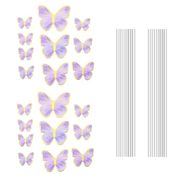 Home Birthday Party Cake Topper Decorations Butterfly Set of 2 (10 Pieces) - 13cm