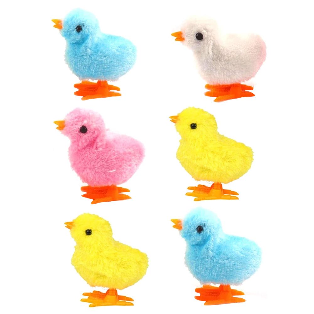 Kids Interactive Super Cute Soft Wind Up Baby Chicken Toy Set Of 6 (8cm 