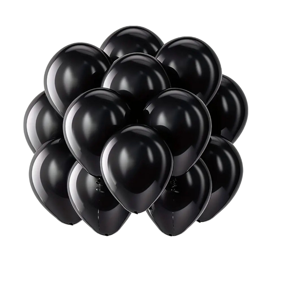 Balloons Helium 6 Piece Per Pack Black F-01 - 5 Packs