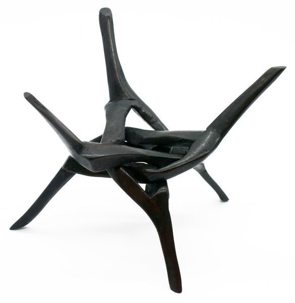 African Ebony Hand Carved Folding Tripod Stand