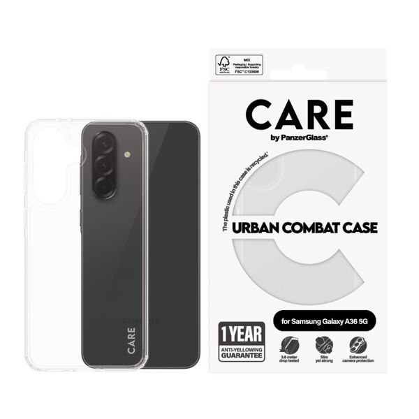 Care by PanzerGlass Samsung Galaxy A36 Urban Combat Case Cover - Clear