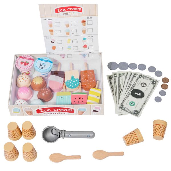 Ice Cream Play Set - Ice Cream Counting Toys Pretend Food, Pretend Play Gift