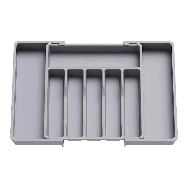 Premium Large Capacity 8-Compartment Cutlery Drawer Organizer - Grey