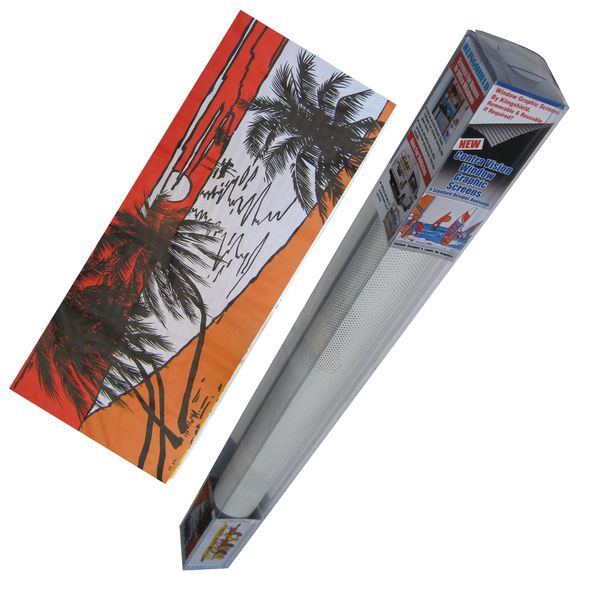 Klingshield Retro Print One-way Vision Window Screen - Palms - 68cm x 162cm