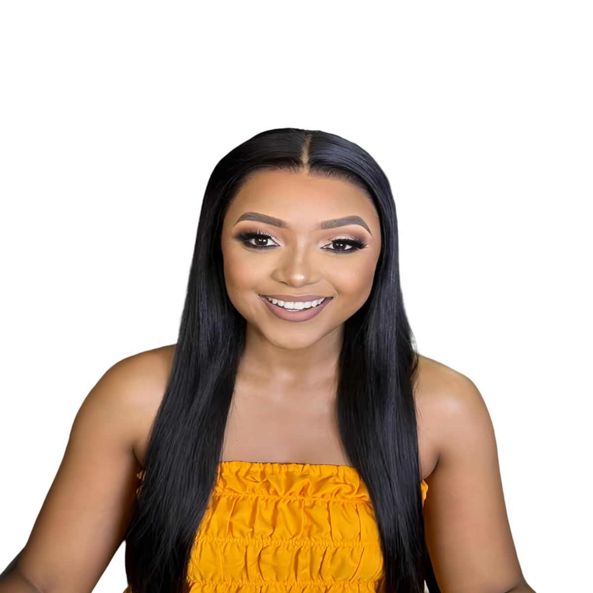 Luvée 30-inch Full Frontal Straight Wig Human Hair Natural Colour