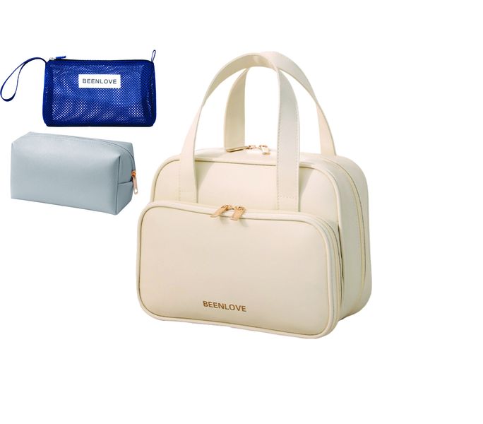 Women's Travel Toiletry Bag with Handles, Multi-Compartment Cosmetic Bag