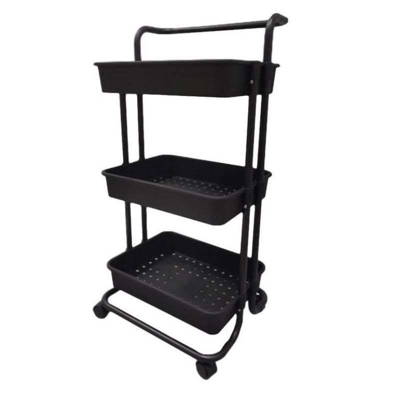 Multifunctional Metal Trolley Kitchen Storage Rack Black Buy Online in South Africa