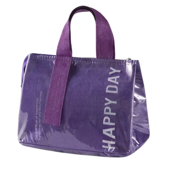 Compact Waterproof Insulated Lunch Bag - Zippered Reusable Food Bag