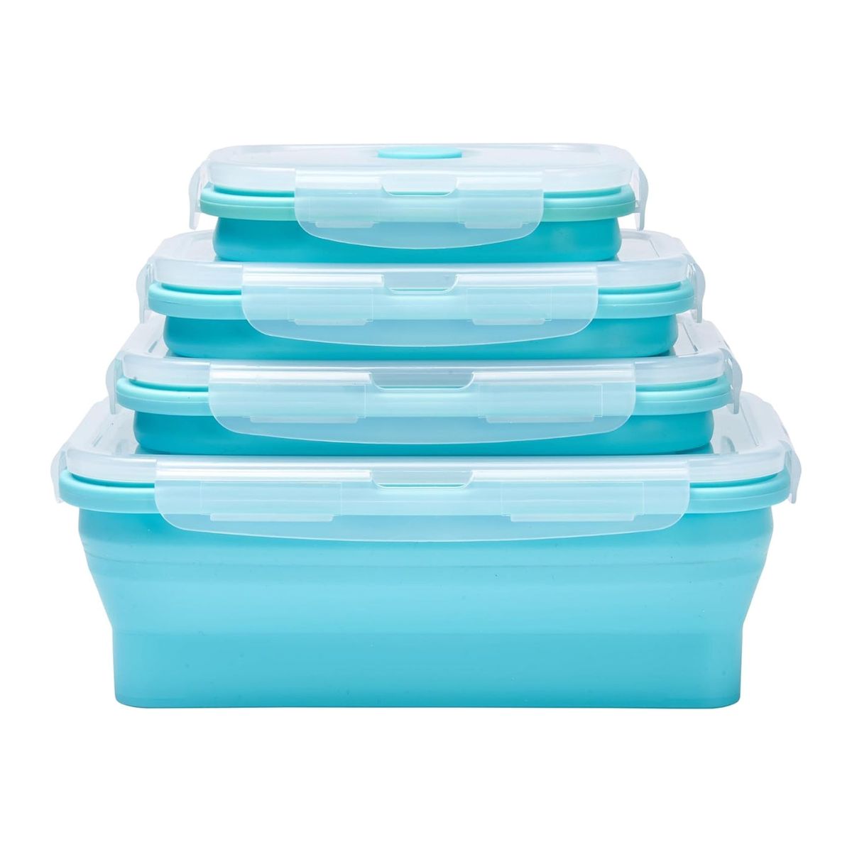 Pract Pack - Set of 4 Folding Silicone Lunch Box Food Storage