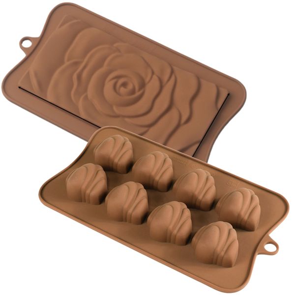 Kitchen Multifunctional 2pcs Silicone Chocolate Mould Set Of 2 (15x8cm)