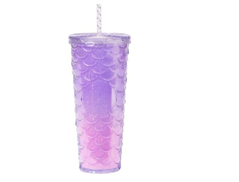 Fish Scale Double Wall Tumbler - Pearlescent Purple