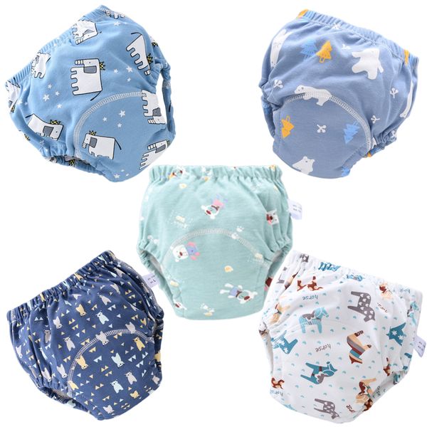 5pcs Potty Training Pants Reusable Baby Toddler Underwear Breathable - M