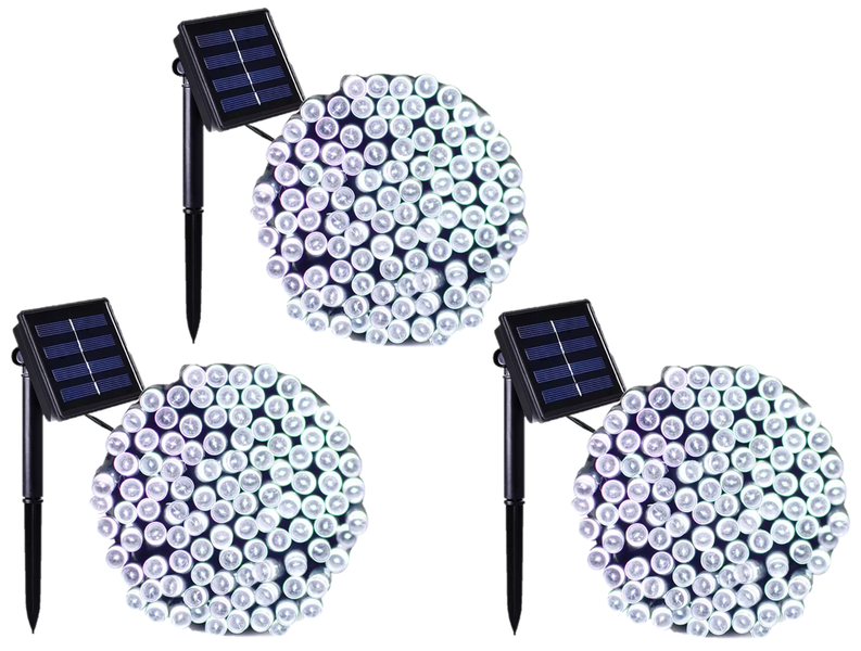 SamMag Solar LED Outdoor String Lights Christmas Fairy Lights 10m x 3