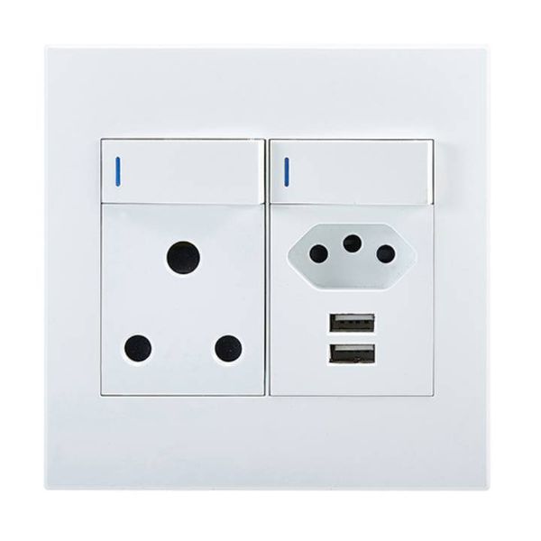 Eurolux - Horizon - Modern Single Socket With Euro &amp; 2 USB Ports