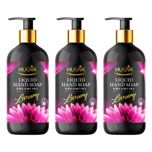 Hugva Luxury Liquid Hand Wash Soap - Dreamlike - 500ml - 3 Pack
