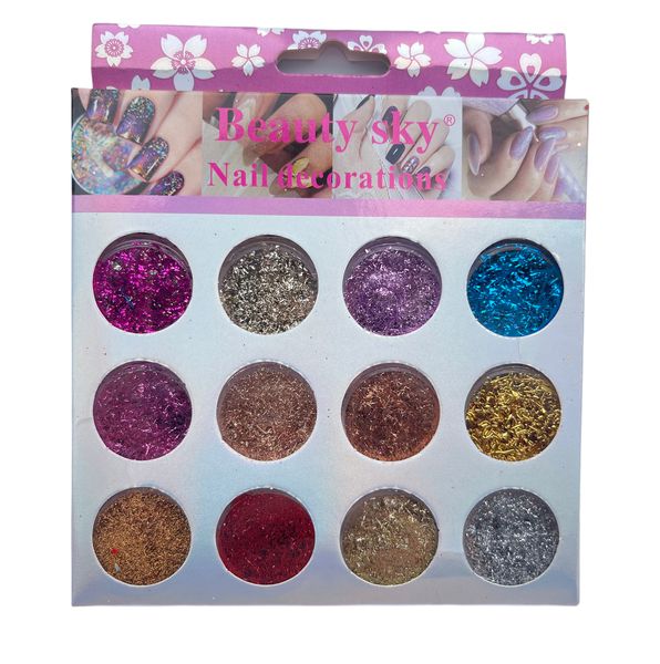 Beauty Sky 12 Design Nail Decorations Kit Nail Art Mixed Color G062