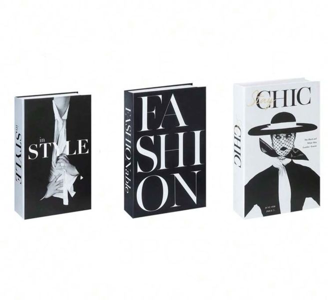 3 Pieces Decoration Hard Cover Style Prop Book Ornaments