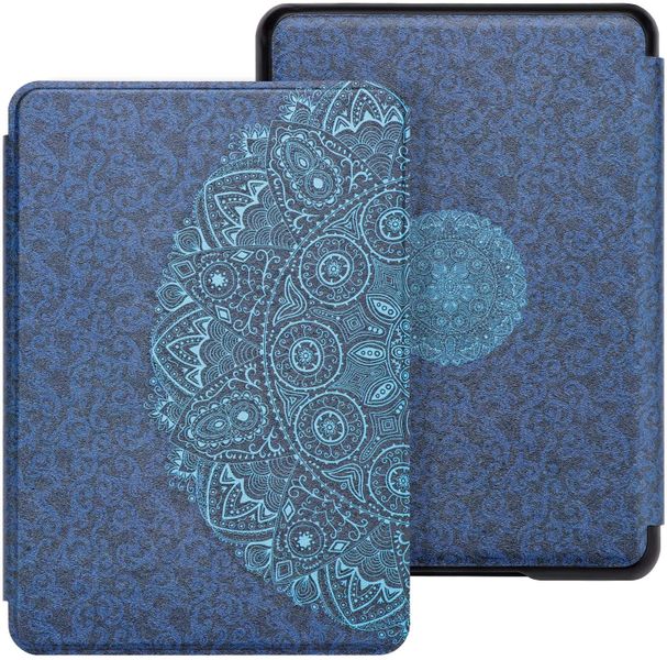Walnew Case Fits Kindle Paperwhite 10th Generation Blue edge flower