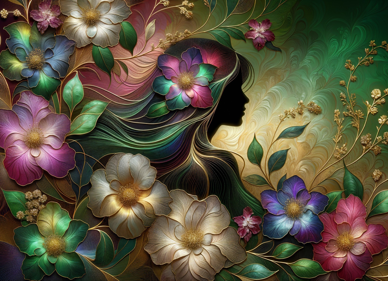 Canvas Wall Art Home Decor -Flower Sihlouette