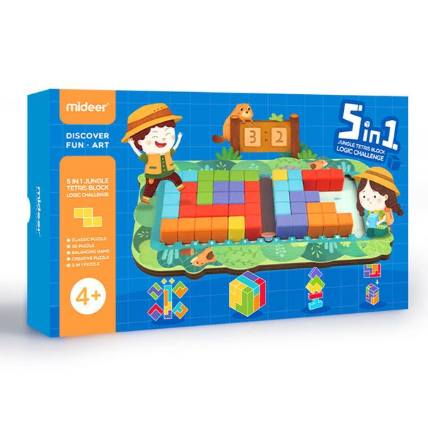 iKids 5 in 1 Jungle Tetris Block