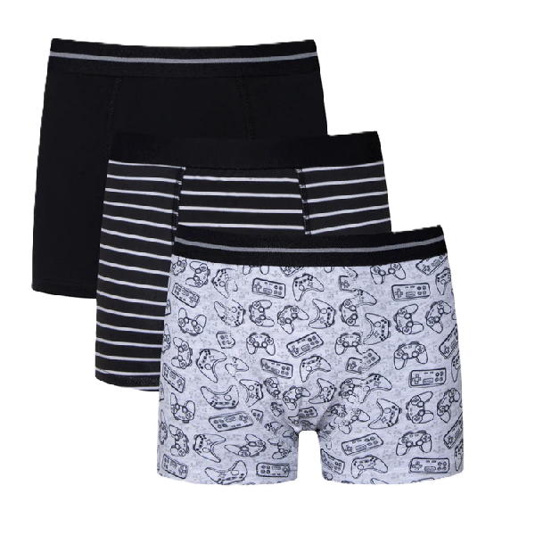 Boys' Grace Pack OB Knit Boxers S24 - Black - 3-Pack