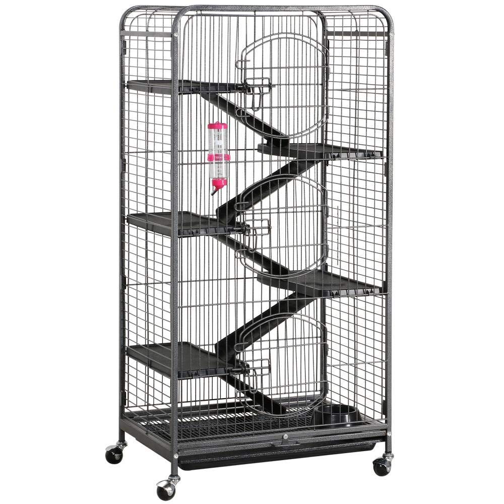 Small Animal 5 Tier Cage with Ramps & Accessories (64x43.5x131cm ...