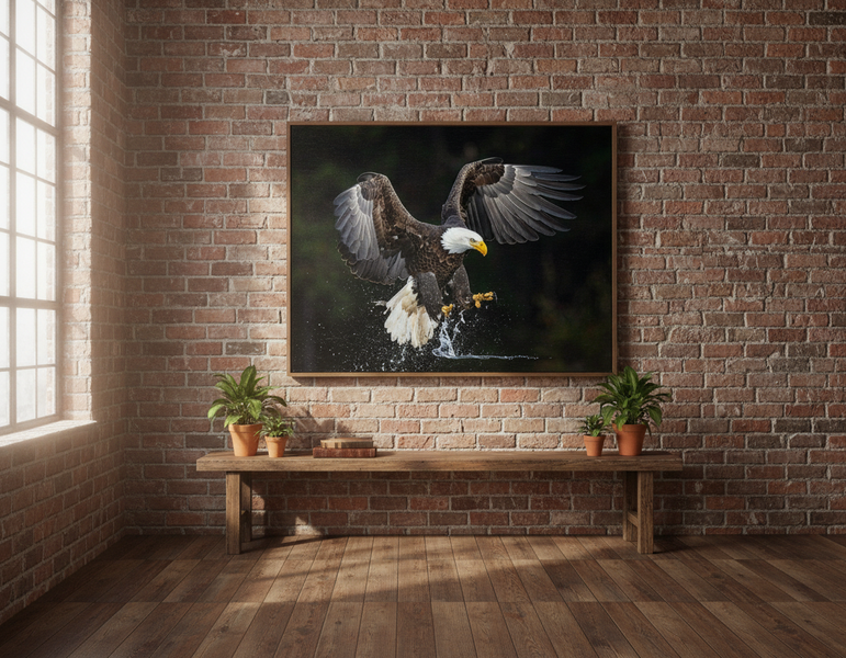 Canvas Modern Ready to Hang Art on Wall Contemporary Art - Eagle Dive