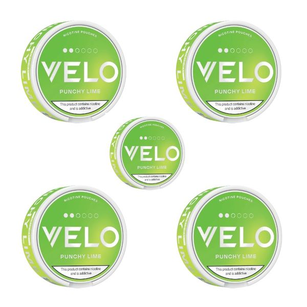 Velo Mini Nicotine Pouches - Punchy Lime 6mg - 5 Pack (75 Pouches)